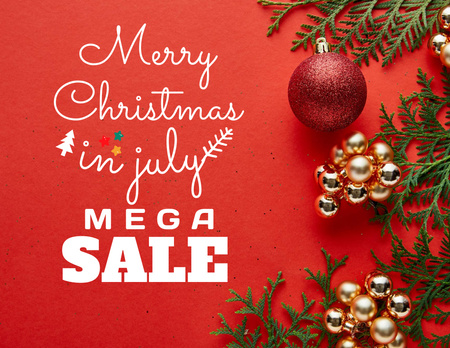 July Christmas Sale Announcement Flyer 8.5x11in Horizontal Design Template
