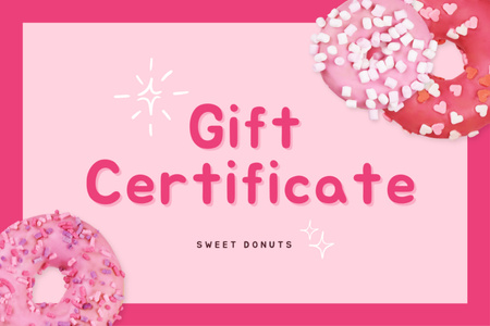 Ontwerpsjabloon van Gift Certificate van Gift Voucher Offers for Sweet Donuts