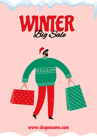 Modèle de visuel Annonce de la grande vente d'hiver - Poster 28x40in