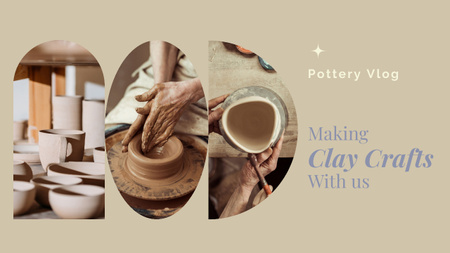 Pottery Blog Promo with Ceramic Pottery Youtube Thumbnail Design Template