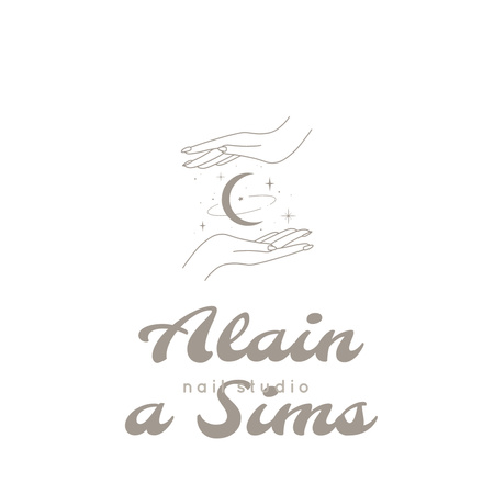 предложение маникюра с луной в женских руках Logo – шаблон для дизайна