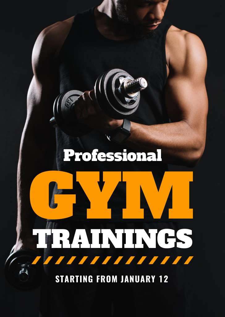 Gym Training Advertisement Flyer A6 Πρότυπο σχεδίασης
