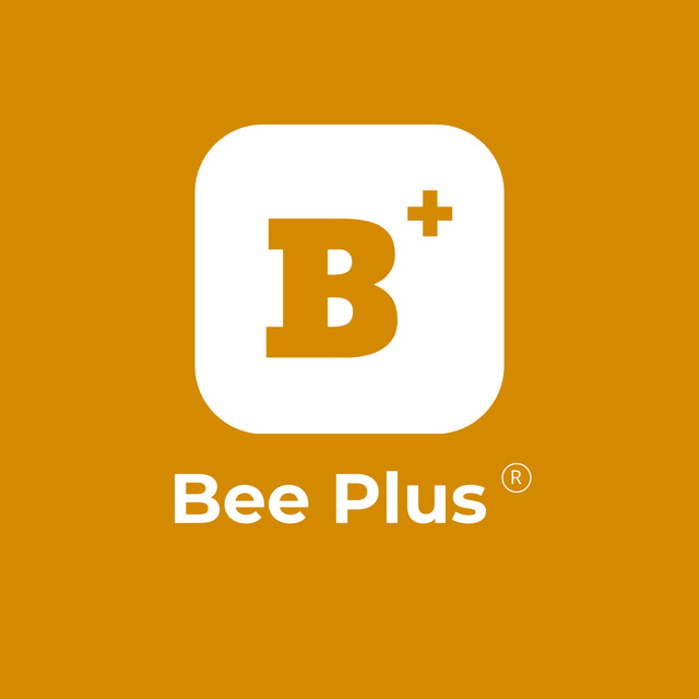 Bee Plus Sign In Orange Logo 1080x1080px Modelo de Design