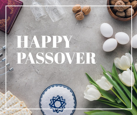 Designvorlage Passover Holliday Greeting für Facebook