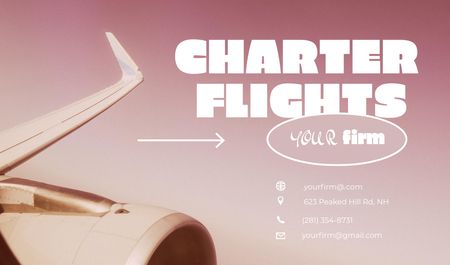 Ontwerpsjabloon van Business card van Charter Flights Ad
