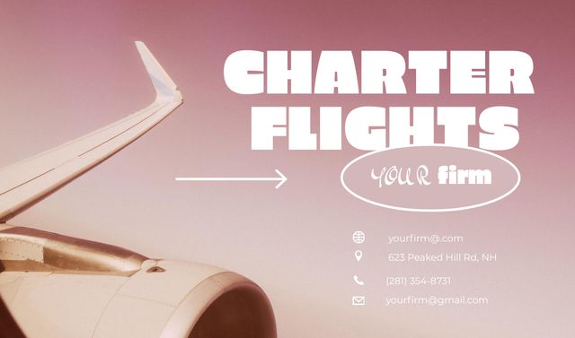 Template di design Charter Flights Ad Business card