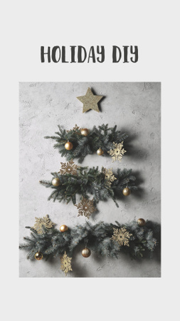Enthusiastic Christmas Holiday Greetings And DIY In White Instagram Story Design Template