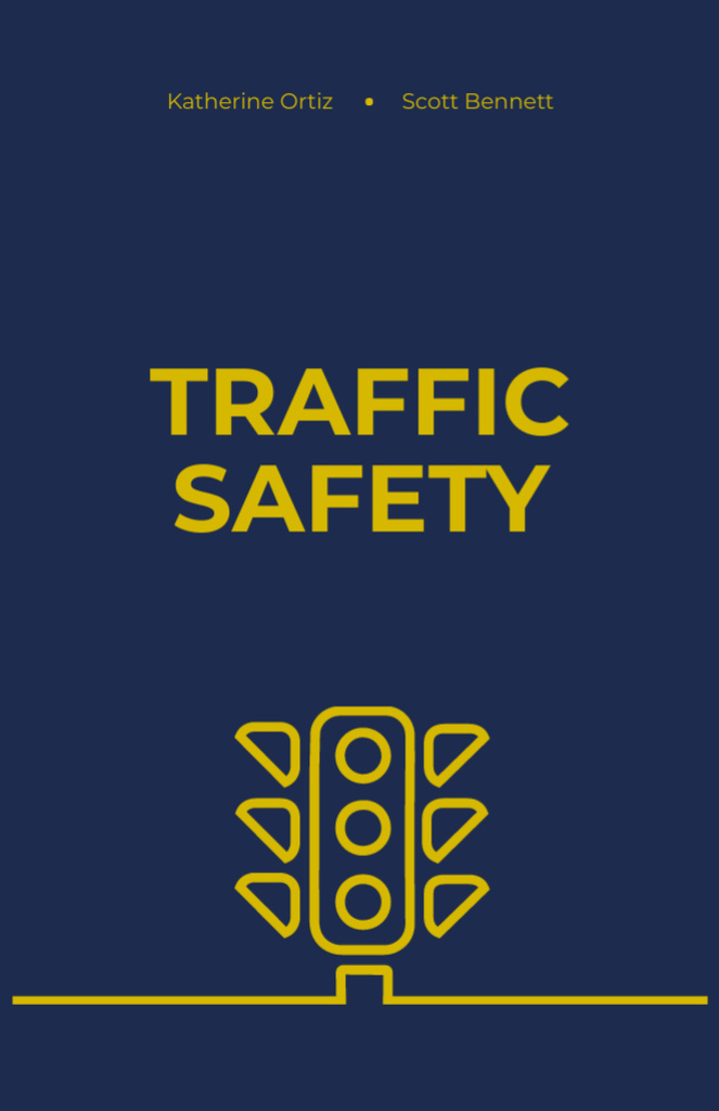 Traffic Safety with Image of Traffic Light Booklet 5.5x8.5in Design Template
