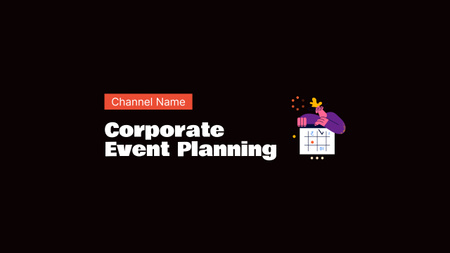 Corporate Event Planning Ad with Illustration of Schedule Youtube Design Template