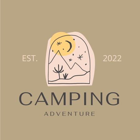 Plantilla de diseño de Travel Tour Offer with Camping Adventure Logo 1080x1080px 