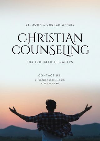 Template di design Christian Counseling for Trouble Teenagers Flayer
