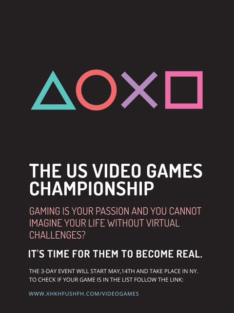 Video games Championship Poster US Design Template