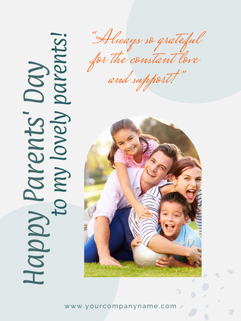 Happy Family on Parents' Day Poster US Design Template