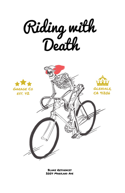 Plantilla de diseño de Riding with Death Event Invitation 5.5x8.5in 