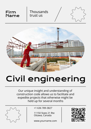 Építőmérnöki szolgáltatások Poster tervezősablon