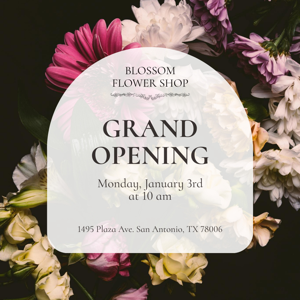 Designvorlage Flower Shop Opening für Instagram