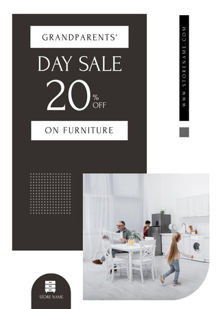Discount on Furniture for Grandparents' Day Poster A3 Design Template