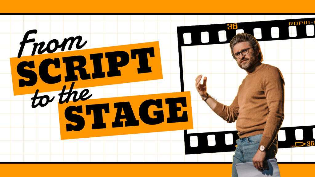 Template di design Middle Age Actor with Script in Hands Youtube Thumbnail