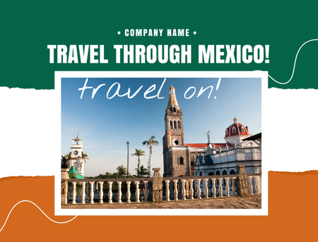 Travel Tour in Mexico Postcard 4.2x5.5in Šablona návrhu