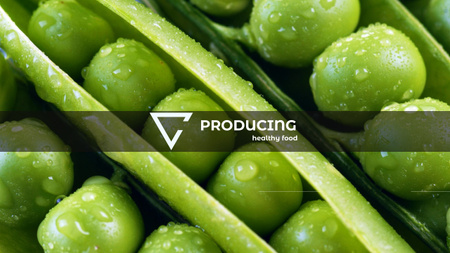 Green apples in rows Youtube Design Template