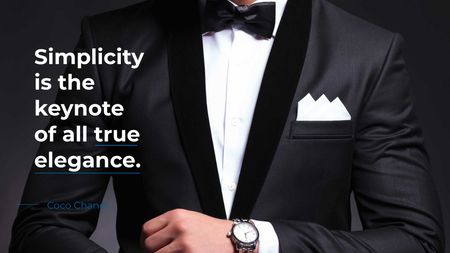 Elegance Quote Businessman Wearing Suit Title – шаблон для дизайна