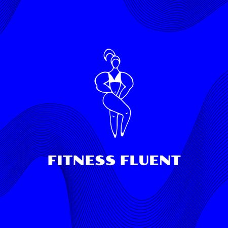 Ontwerpsjabloon van Logo van Gym Services Offer with Woman doing Fitness
