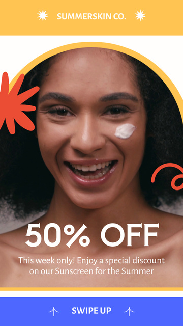 Modèle de visuel Summer Sunscreen Discount - Instagram Video Story