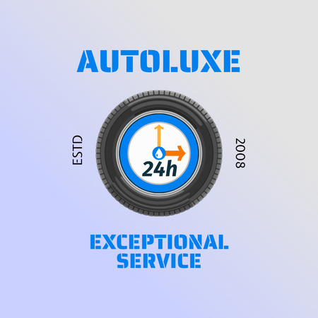 24 Saat Güvenilir Araç Bakım Hizmeti Animated Logo Tasarım Şablonu