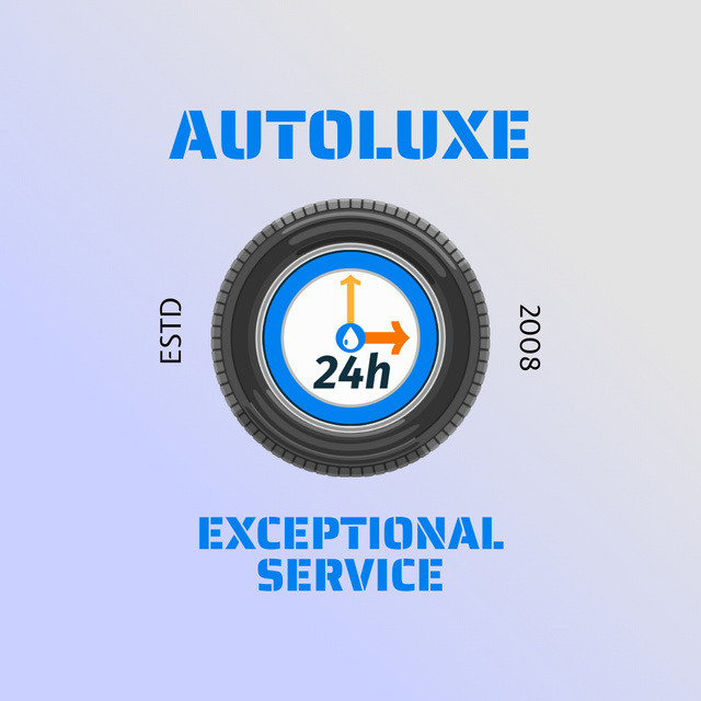 Trustworthy Car Maintenance Service Around The Clock Animated Logo tervezősablon