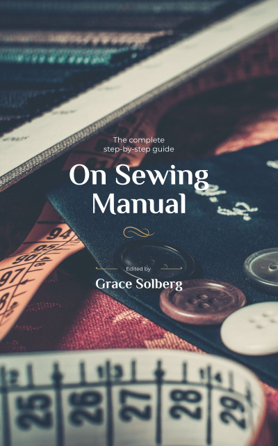 Plantilla de diseño de Sewing tools and threads Book Cover 
