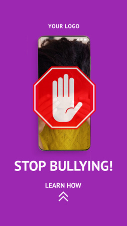 Championing Cause to Stop Bullying Instagram Video Story Design Template