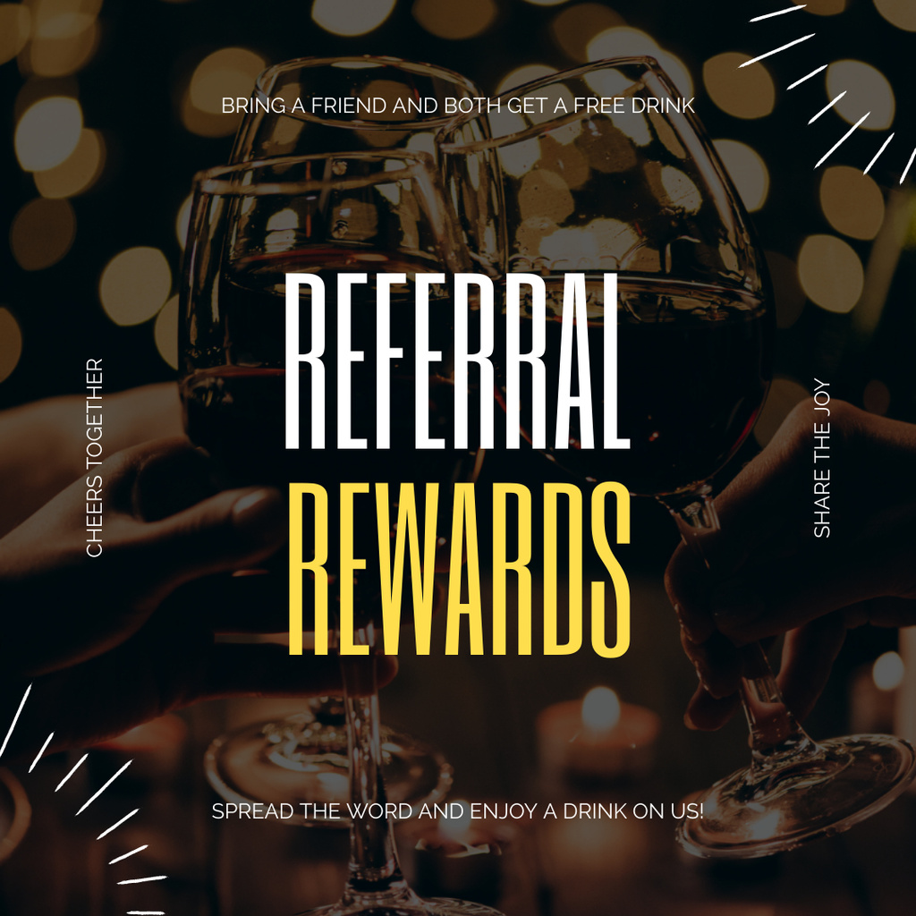 Bring A Friend To Bar Referral Reward Instagram Design Template
