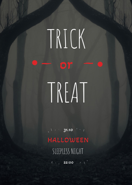 Ontwerpsjabloon van Flayer van Halloween Night Events Invitation with Scary Zombie