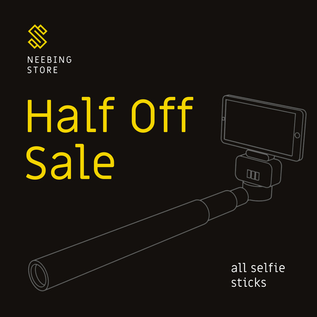 Designvorlage Gadgets Sale with Smartphone and monopod für Animated Post