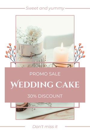 Modèle de visuel Promo Vente de Gâteaux de Mariage Appétissants - Pinterest