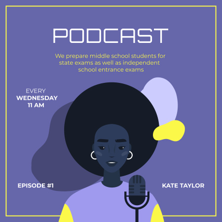 Podcast Topic about Tutoring Podcast Cover Tasarım Şablonu