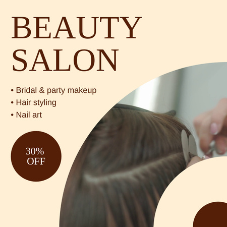 Beauty Salon Services And Options With Discount Animated Post Design Template