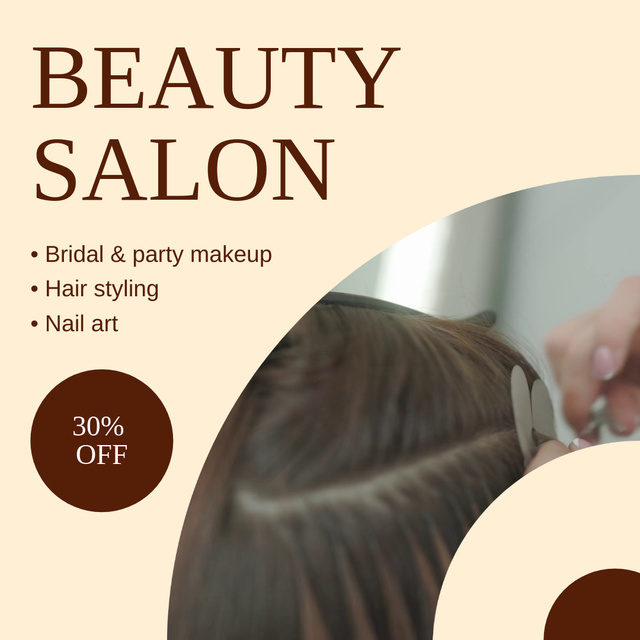 Beauty Salon Services And Options With Discount Animated Post – шаблон для дизайна