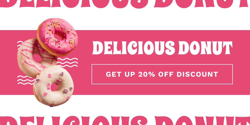 Discount on Delicious Donuts Twitter Šablona návrhu