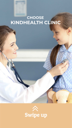 Designvorlage Children's Hospital Ad Pediatrician Examining Child für Instagram Story