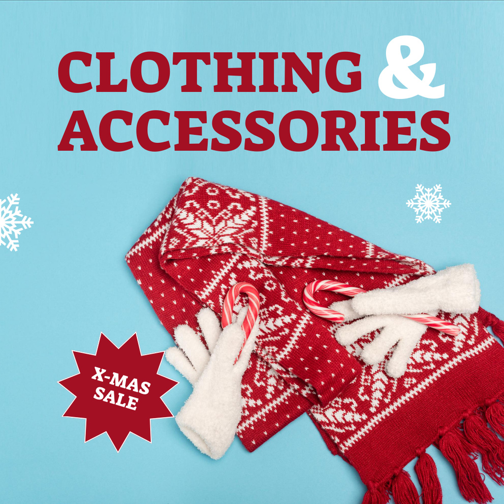 Christmas Sale of Clothing and Accessories Instagram Design Template