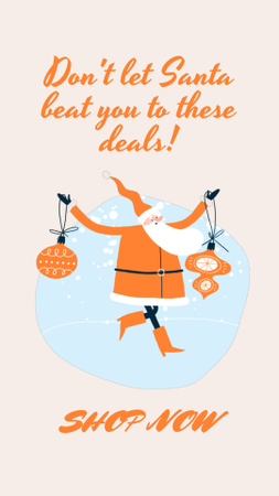 Plantilla de diseño de anuncio de venta de vacaciones de navidad Instagram Video Story 