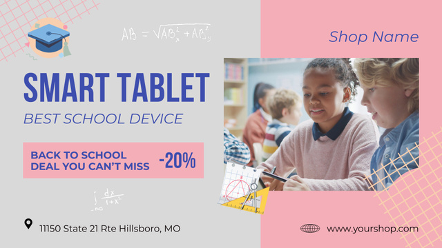Smart Tablet For Education With Discount Offer Full HD video Šablona návrhu