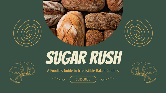 Designvorlage Bread Baking Tips on Green für Youtube Thumbnail