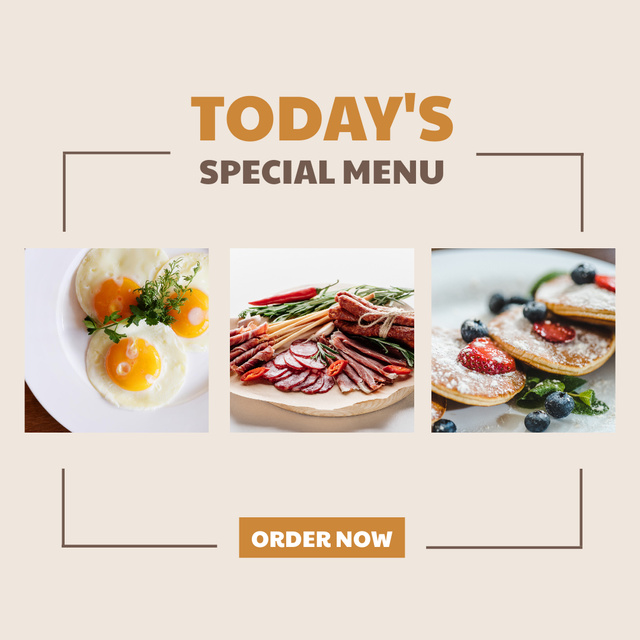 Ontwerpsjabloon van Instagram van Special Meals In Cafe To Order