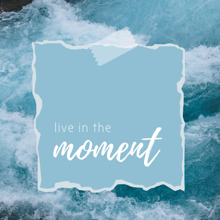 Inspirational Phrase with Stormy Ocean Waves Instagram Design Template