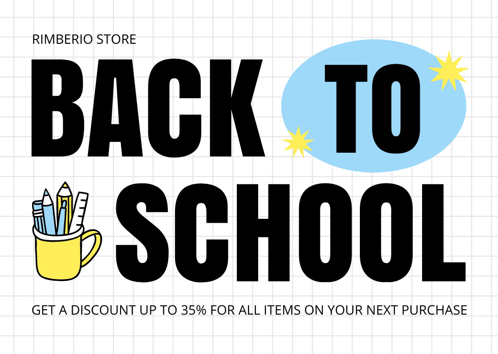 Offer Discount on All School Supplies Cardデザインテンプレート