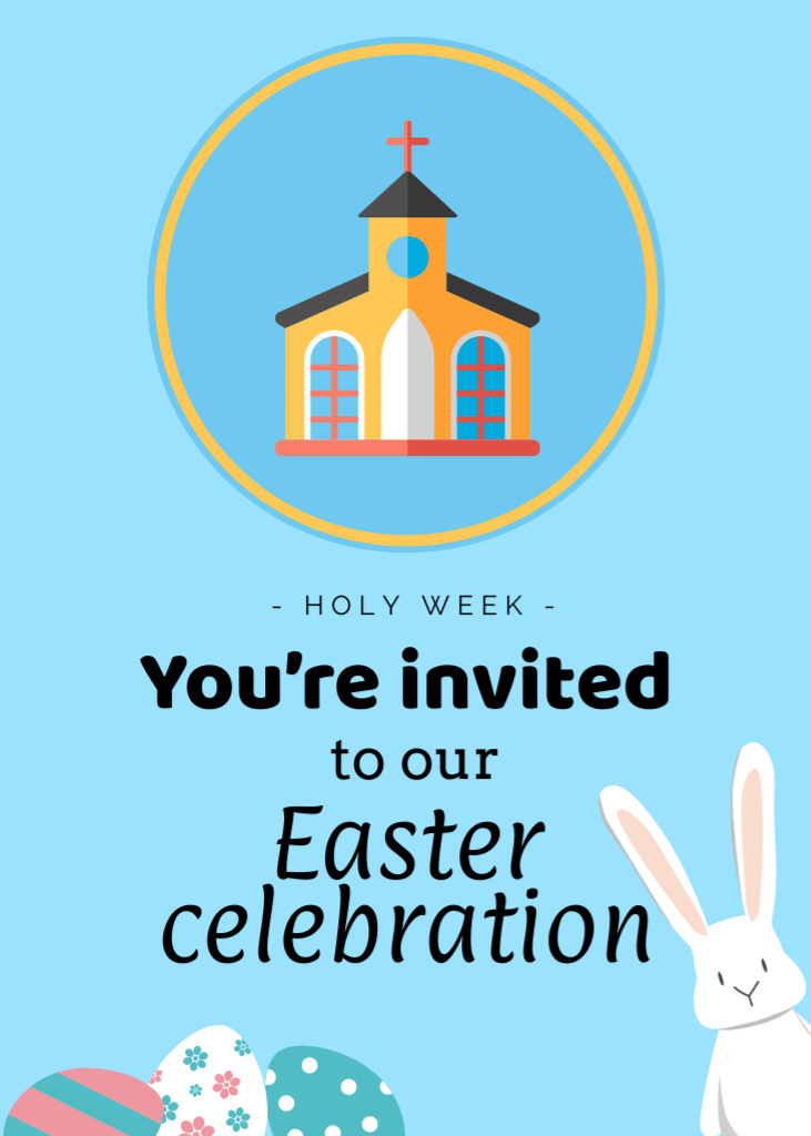 Invitation to Church on Easter Holiday Flayer Modelo de Design