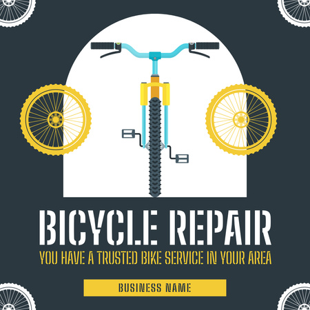 Bicycles Repair Service Offer on Grey Instagram AD Design Template