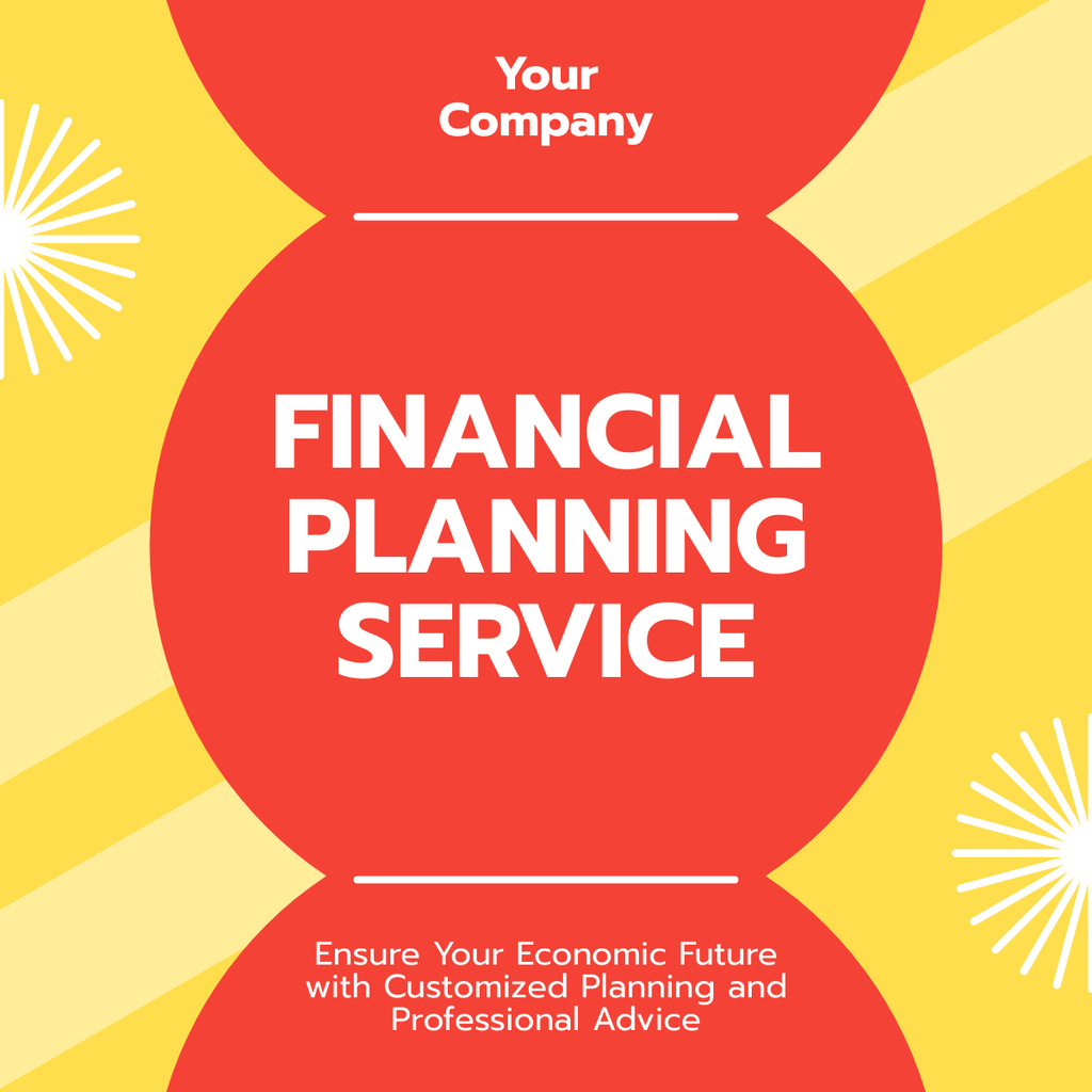 Ad of Financial Planning Services in Business Agency LinkedIn post Modelo de Design